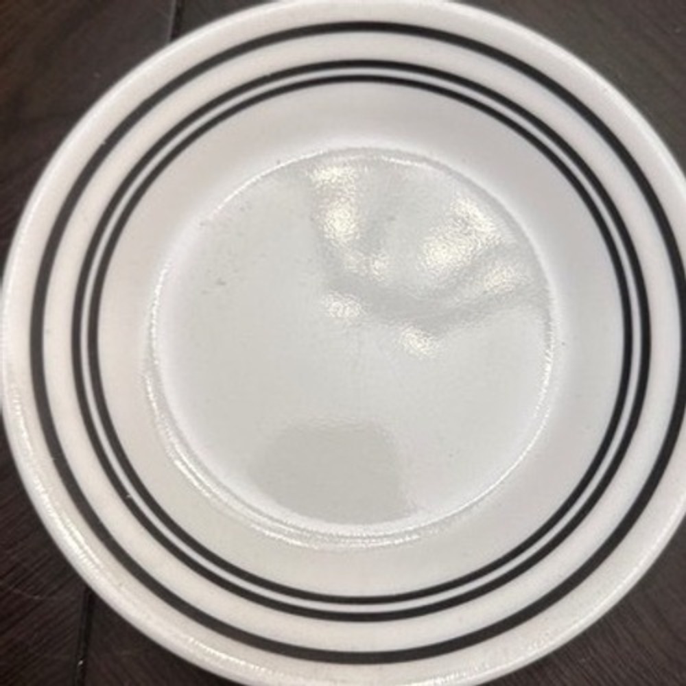 Corelle Black‎ Orchid Bread and Butter Plate 6.75 Inch White with Black Rings